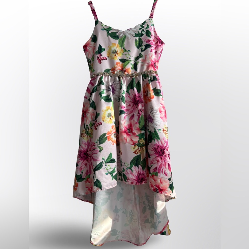Rare Editions, Size 10, Pink Floral High Low dress